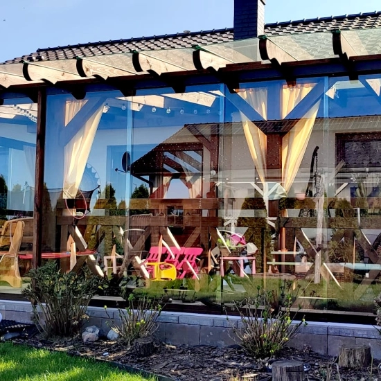 Przesuwna szklana ściana - 98cm system 1 torowy - 1 panel